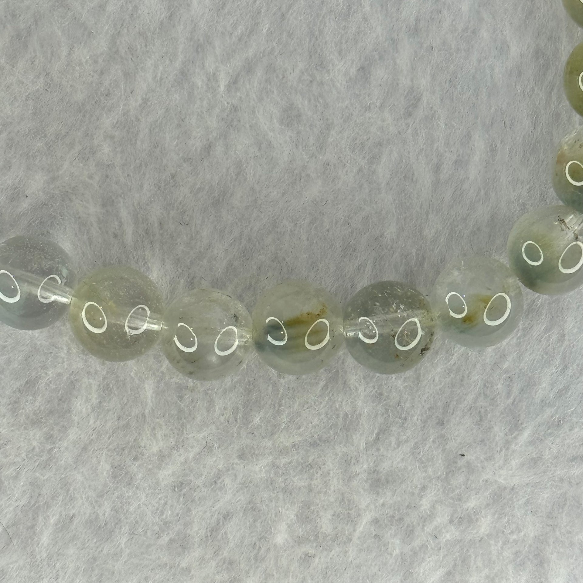 Natural Blue Rabbit Hair Rutilated Quartz Beads Bracelet 22.20g 18cm 8.8mm 26 Beads - Huangs Jadeite and Jewelry Pte Ltd