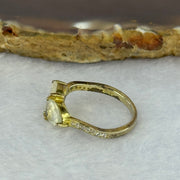 Natural Moonstone In S925 Sliver Ring in Gold Color 2.34g 8.5 by 4.8 by 3.1mm US6 HK13 - Huangs Jadeite and Jewelry Pte Ltd