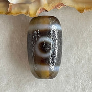 Natural Powerful Tibetan Old Oily Agate Sky Door Serenity 1 Eye Dzi Bead Heavenly Master (Tian Zhu) 一眼天诛 3.43g 18.8 by 10.6mm - Huangs Jadeite and Jewelry Pte Ltd