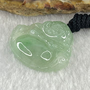 Type A Natural Semi Icy Light Green Jadeite Milo Buddha Pendant 9.03g 25.8 by 28.8 by 6.7mm - Huangs Jadeite and Jewelry Pte Ltd