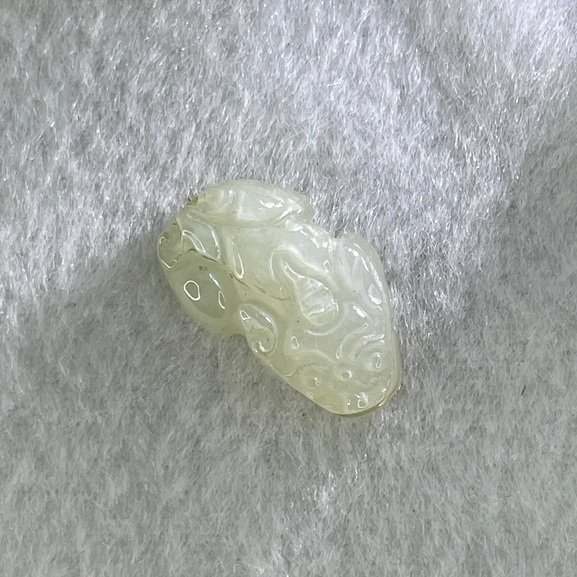 Type A Jelly Faint Green Jadeite Pixiu Charm 3.32g 19.7 by 11.8 by 7.2mm - Huangs Jadeite and Jewelry Pte Ltd