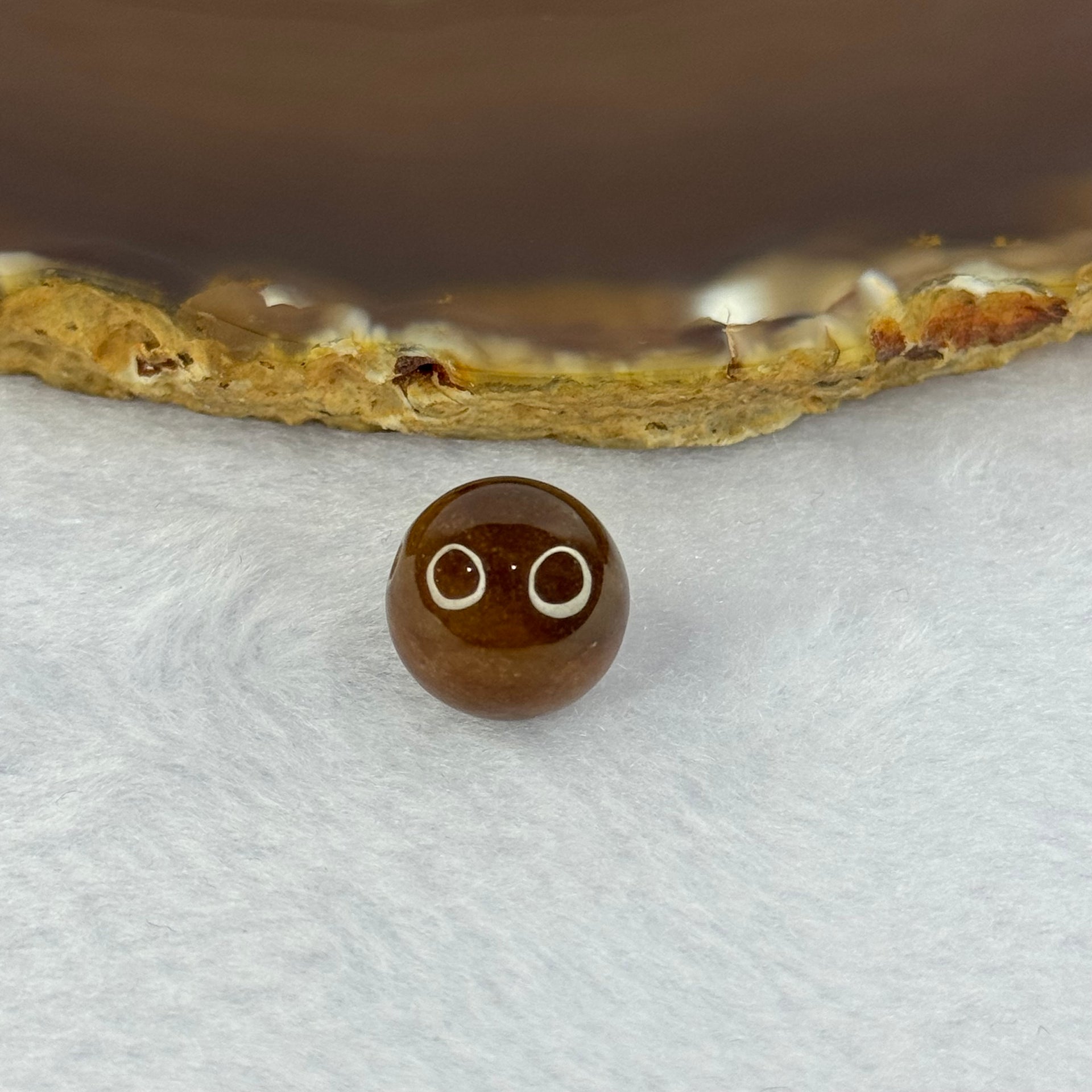 Type A Brown Jadeite Bead for Bracelet/Necklace/Earrings/Ring 4.20g 13.6mm - Huangs Jadeite and Jewelry Pte Ltd