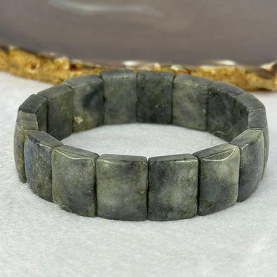 Natural Labradorite Bracelet 42.96g 16.5cm 16.2 by 12.2 by 6.1mm 16pcs - Huangs Jadeite and Jewelry Pte Ltd