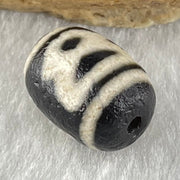 Natural Powerful Tibetan Old Oily Agate Double Cai Shen Dzi Bead Heavenly Master (Tian Zhu) 财神长天珠 2.10g 13.6 by 9.9mm - Huangs Jadeite and Jewelry Pte Ltd