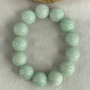 Type A Light Green Jadeite Beads Bracelet 92.33g 15.5cm 16.2mm 13 Beads (Very Slight Internal Lines) - Huangs Jadeite and Jewelry Pte Ltd