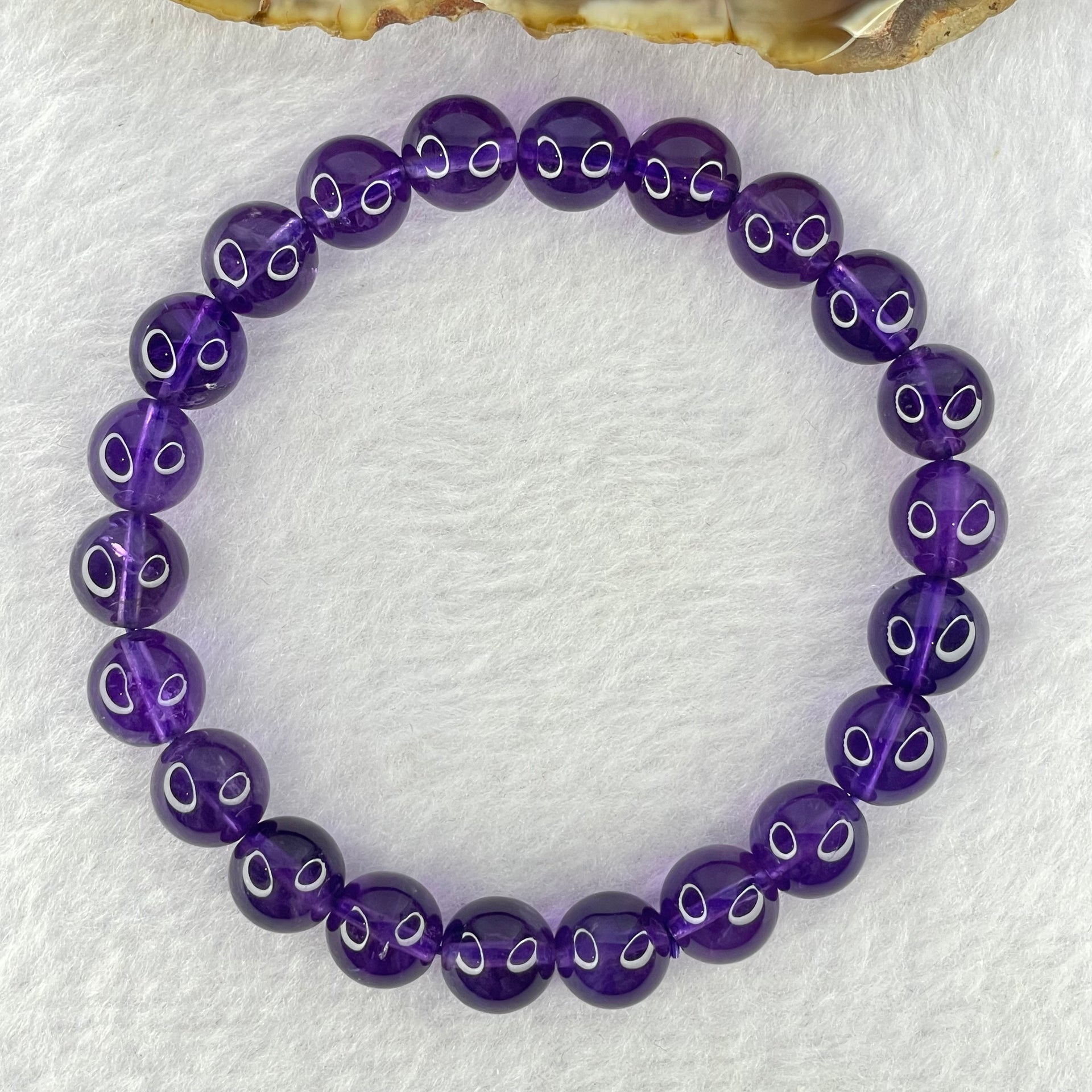 Very Good Grade Natural Amethyst Bracelet 23.07g 16.5cm 9.2mm 22 Beads - Huangs Jadeite and Jewelry Pte Ltd