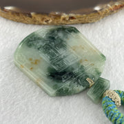 Natural Type A Light Dark Green with Red Spots Jadeite Pixiu Pair Lucky Charm for Luck, Wealth and Protection Pendant 36.74g 52.6 by 45.6 by 5.6mm - Huangs Jadeite and Jewelry Pte Ltd