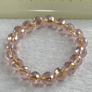 Pink Faceted Crystals Beads Bracelet 20.43g 14.5cm 9.9mm 19 Beads - Huangs Jadeite and Jewelry Pte Ltd