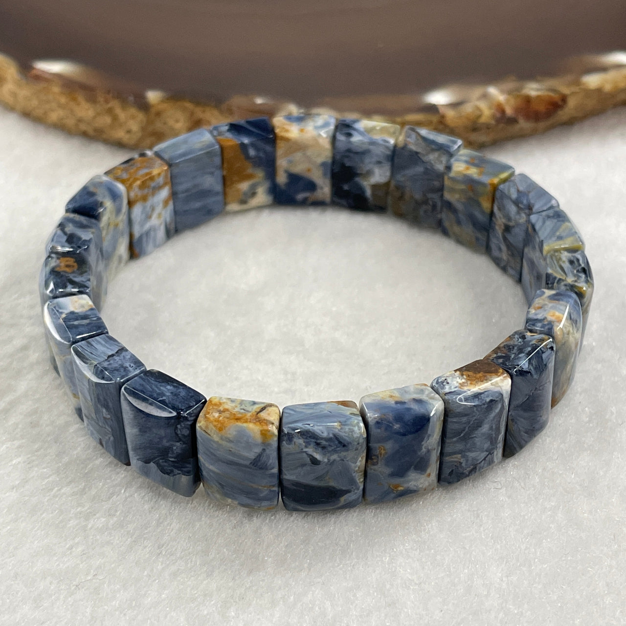 Good Grade Natural Pietersite Shou Pai Bracelet 29.12g 17cm 13.2mm 22 Pcs - Huangs Jadeite and Jewelry Pte Ltd