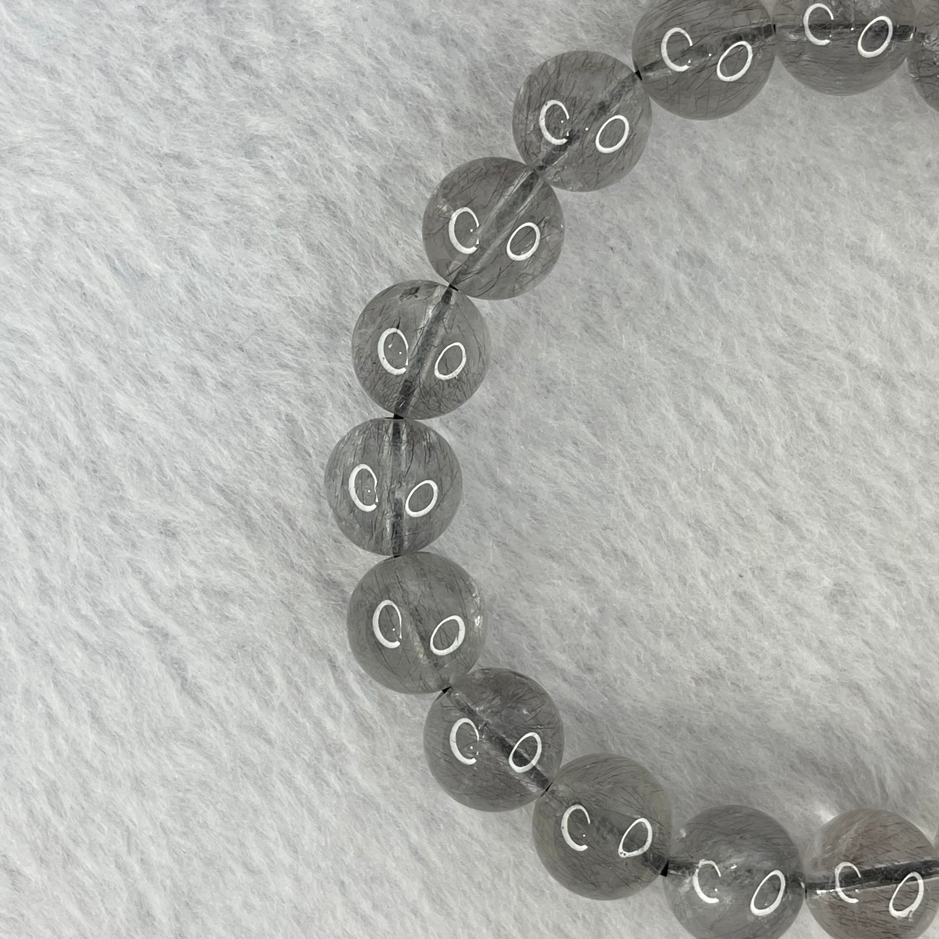 Above Average Grade Natural Blue Super 7 Crystal Bracelet 天然蓝超七水晶手链 25.15g 16.5cm 9.8mm 20 Beads - Huangs Jadeite and Jewelry Pte Ltd