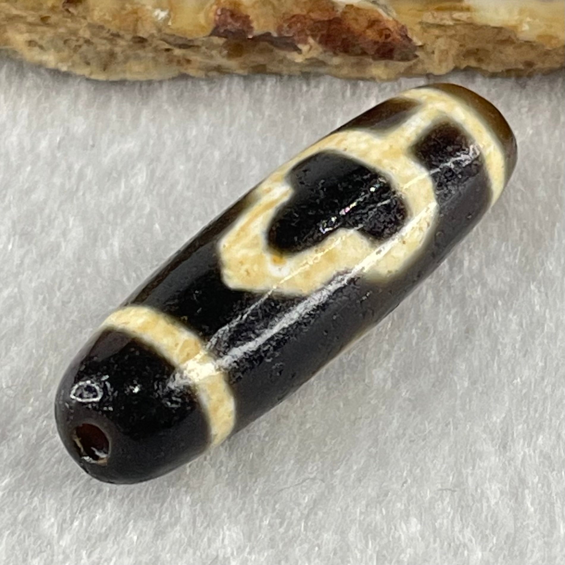 Natural Powerful Tibetan Old Oily Agate Double Bodhi Tree Bead Heavenly Master (Tian Zhu) 7.18g 37.7 by 11.3mm - Huangs Jadeite and Jewelry Pte Ltd