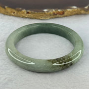 Type A Green with Light Green and Brown Jadeite Bangle 48.75g Internal Diameter 54.1mm 10.7 by 8.9mm (Very Slight Fine Line) - Huangs Jadeite and Jewelry Pte Ltd