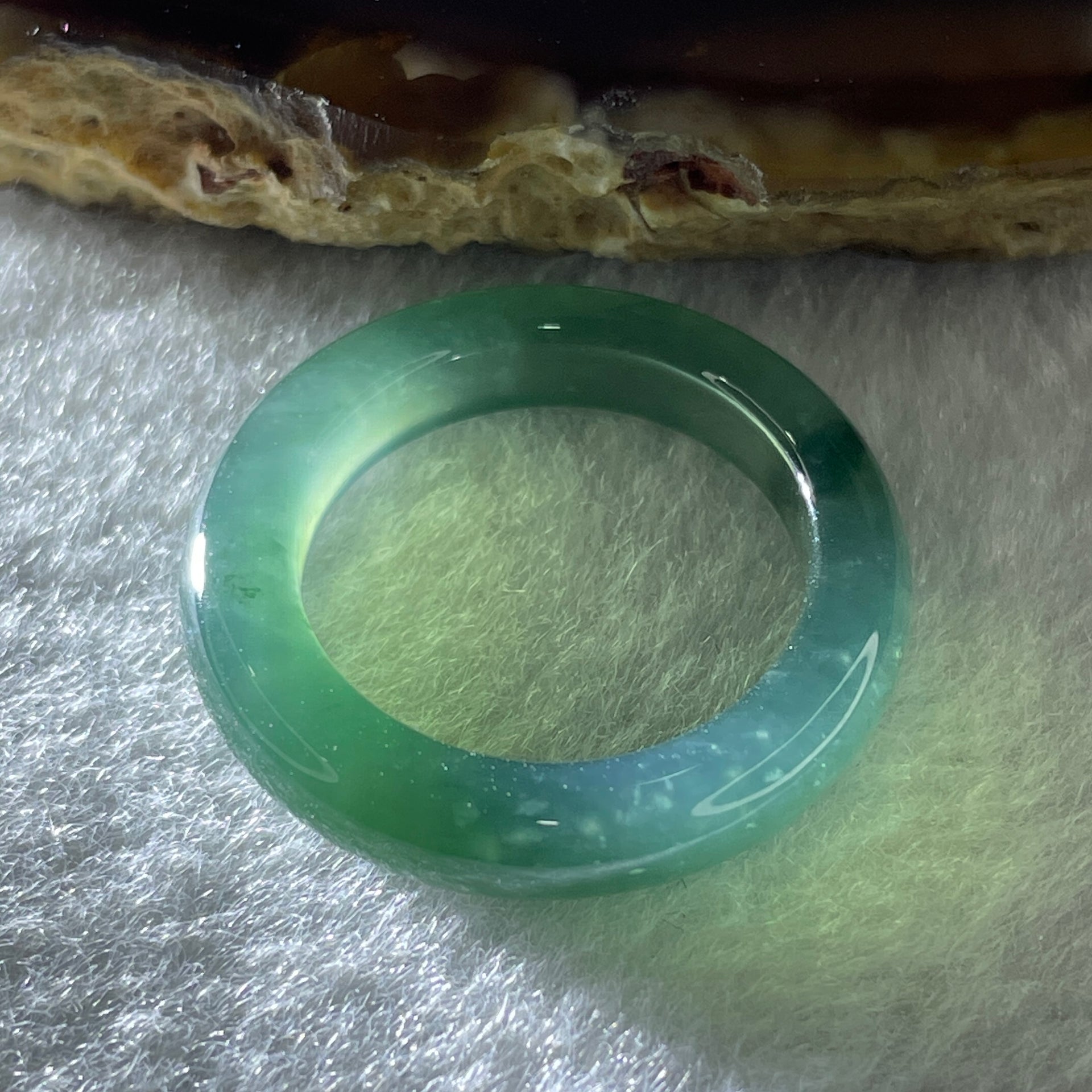 Certified Natural Type A Icy Blueish Green Jadeite Ring 3.48g 4.7 by 4.0mm US 7.4 HK 16.4 (Perfect) - Huangs Jadeite and Jewelry Pte Ltd