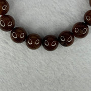 Natural Copper Rutilated Quartz Beads Bracelet 天然銅髮晶手镯 37.69g 17cm 12.0mm 17 Beads - Huangs Jadeite and Jewelry Pte Ltd