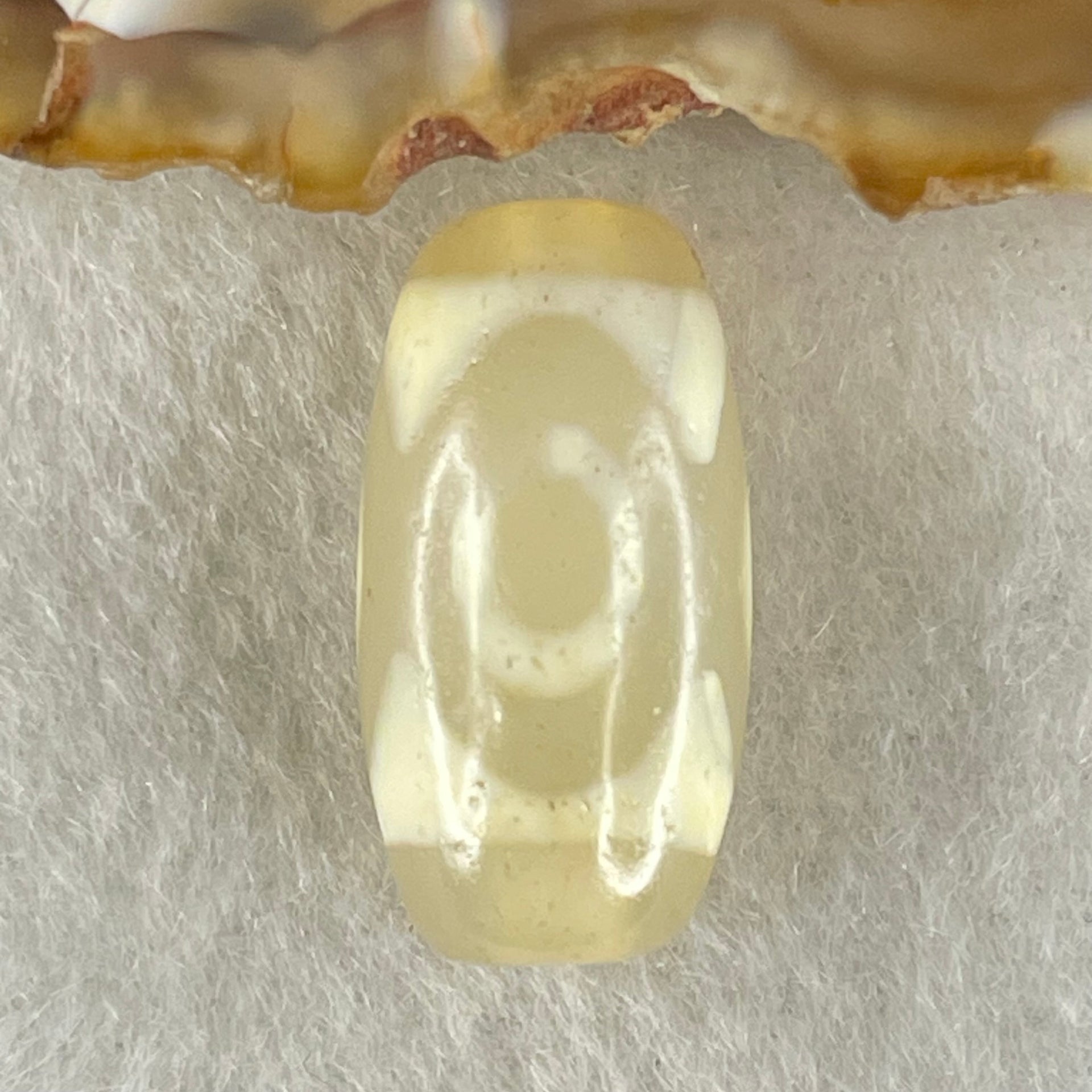 Natural Powerful Tibetan Old Oily Agate 3 Eyes Dzi Bead Heavenly Master (Tian Zhu) 三眼天诛 3.06g 19.6 by 10.2mm - Huangs Jadeite and Jewelry Pte Ltd