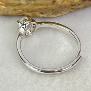 Type A Semi Icy Lavender Cabochon Jadeite in S925 Sliver Ring (Adjustable Size) 1.26g 4.0 by 2.0mm - Huangs Jadeite and Jewelry Pte Ltd