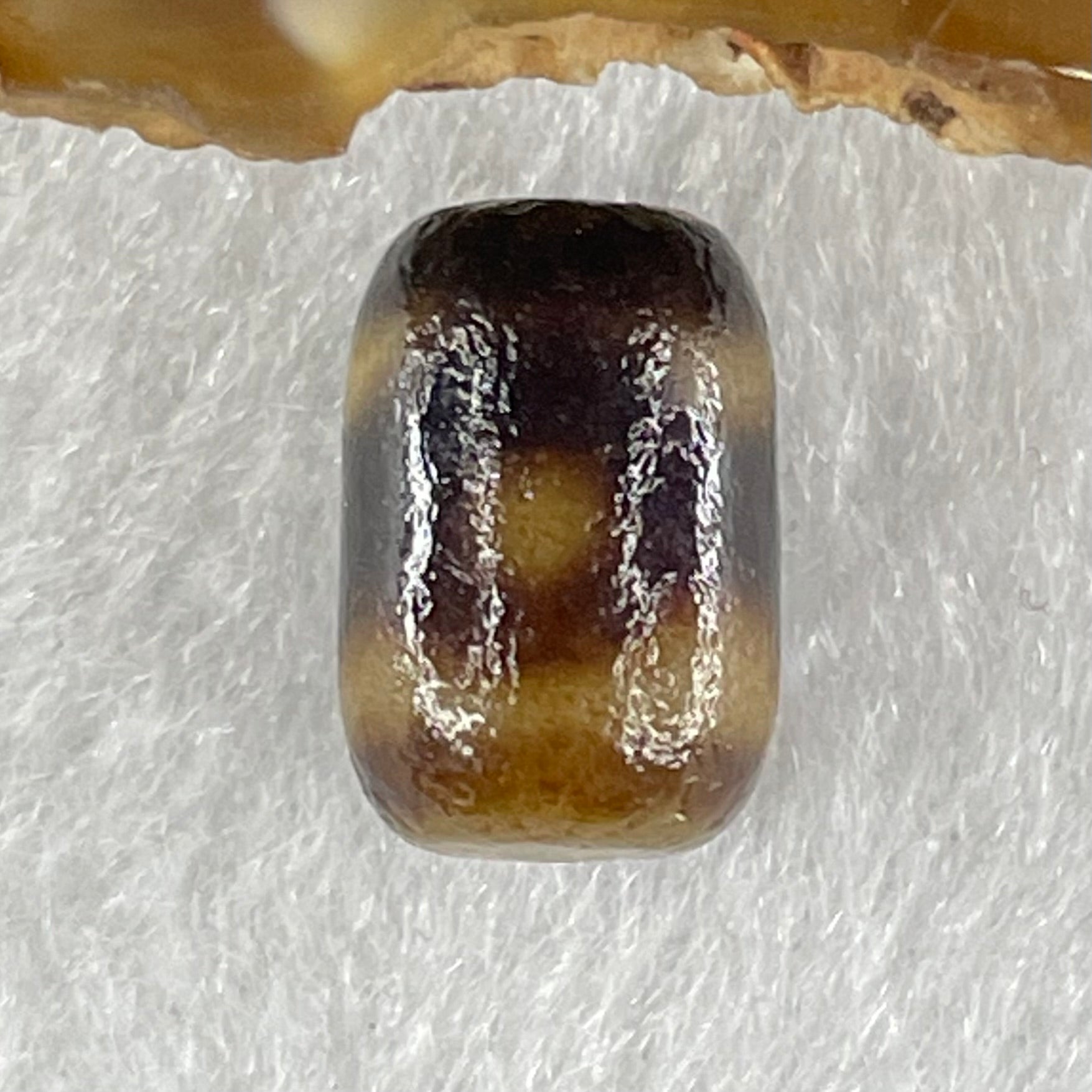 Natural Powerful Tibetan Old Oily Agate 3 Eyes Dzi Bead Heavenly Master (Tian Zhu) 三眼天诛 1.66g 12.9 by 8.8mm - Huangs Jadeite and Jewelry Pte Ltd