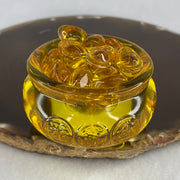 Yellow Liuli Wealth Pot with Ingot Yuan Bao Display Total Weight 152.83g 60.5 by 39.5mm - Huangs Jadeite and Jewelry Pte Ltd