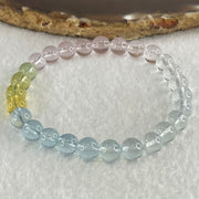 Very Very High Grade Transparent Natural Morganite Beryl Beads Bracelet 13.80g 16cm 7.3mm 27 Beads - Huangs Jadeite and Jewelry Pte Ltd