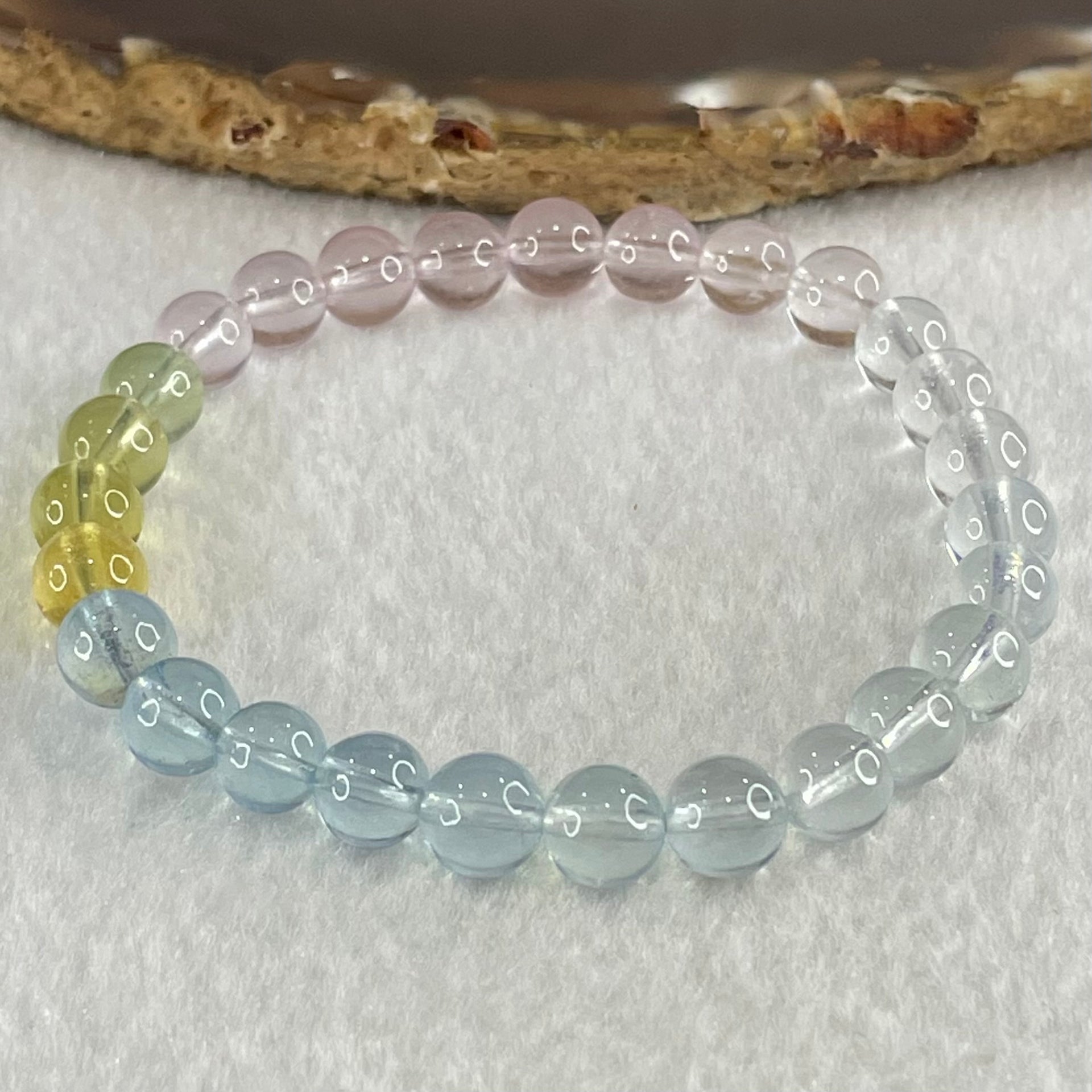 Very Very High Grade Transparent Natural Morganite Beryl Beads Bracelet 13.80g 16cm 7.3mm 27 Beads - Huangs Jadeite and Jewelry Pte Ltd