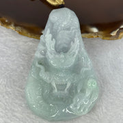 Type A Green Lavender Jadeite Dragon Pendant 61.74g 72.1 by 47.2 by 13.3mm - Huangs Jadeite and Jewelry Pte Ltd