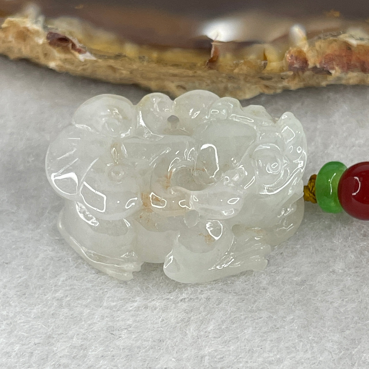 Special Edition Type A Faint Green & Lavender Jadeite Male Pixiu Pendant | 15.38g Wealth-Attracting Fortune Talisman (27.5mm)