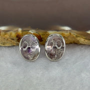 Good Grade Natural Super 7 S925 Silver Earrings 3.56g 12.1 by 9.3 by 5.5mm - Huangs Jadeite and Jewelry Pte Ltd