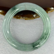 Type A Green with Blueish Green Piao Hua Jadeite Bangle Internal Diameter 54.7mm 90.87g 13.4 by 12.4mm (Very Slight External Rough) - Huangs Jadeite and Jewelry Pte Ltd