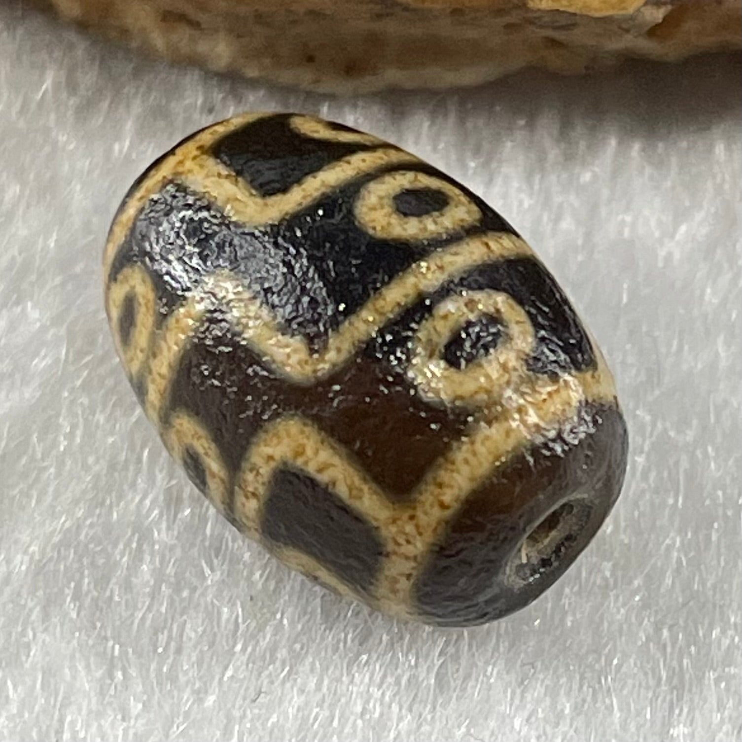 Natural Powerful Tibetan Old Oily Agate 9 Eyes Dzi Bead Heavenly Master (Tian Zhu) 九眼天诛 2.14g 14.1 by 10.3mm - Huangs Jadeite and Jewelry Pte Ltd
