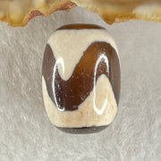 Natural Powerful Tibetan Old Oily Agate Tiger Tooth Daluo Dzi Bead Heavenly Master (Tian Zhu) 虎呀天诛 4.03g 17.0 by 12.4mm - Huangs Jadeite and Jewelry Pte Ltd