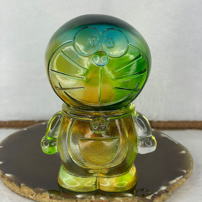 LiuLi Lime Green Doraemon 910.6g 81.7 by 61.9 by 113.2 mm - Huangs Jadeite and Jewelry Pte Ltd
