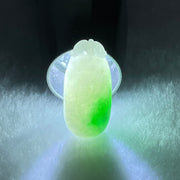 Type A Faint Lavender Green with Apple Green Vein Jadeite Melon Pendant 6.39g 26.6 by 12.1 by 9.9mm - Huangs Jadeite and Jewelry Pte Ltd