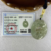 Type A Green Jadeite Dual Bird Pendent 花开富贵双双对对双鸟牌 26.44g 46.9 by 38.1 by 7.6mm - Huangs Jadeite and Jewelry Pte Ltd