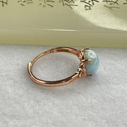 Natural Larimar in S925 Silver Rose Gold Color Ring (Adjustable Size) 1.81g 9.9 by 8.0 by 5.0mm - Huangs Jadeite and Jewelry Pte Ltd
