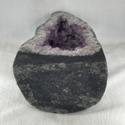 Natural Triangular Shape Amethyst Cave with Wooden Display 4,756.5g 200.0 by 170.0 by 295.0mm - Huangs Jadeite and Jewelry Pte Ltd