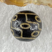 Natural Powerful Tibetan Old Oily Agate 9 Eyes Dzi Bead Heavenly Master (Tian Zhu) 九眼天诛 1.42g 10.0 by 10.3mm - Huangs Jadeite and Jewelry Pte Ltd