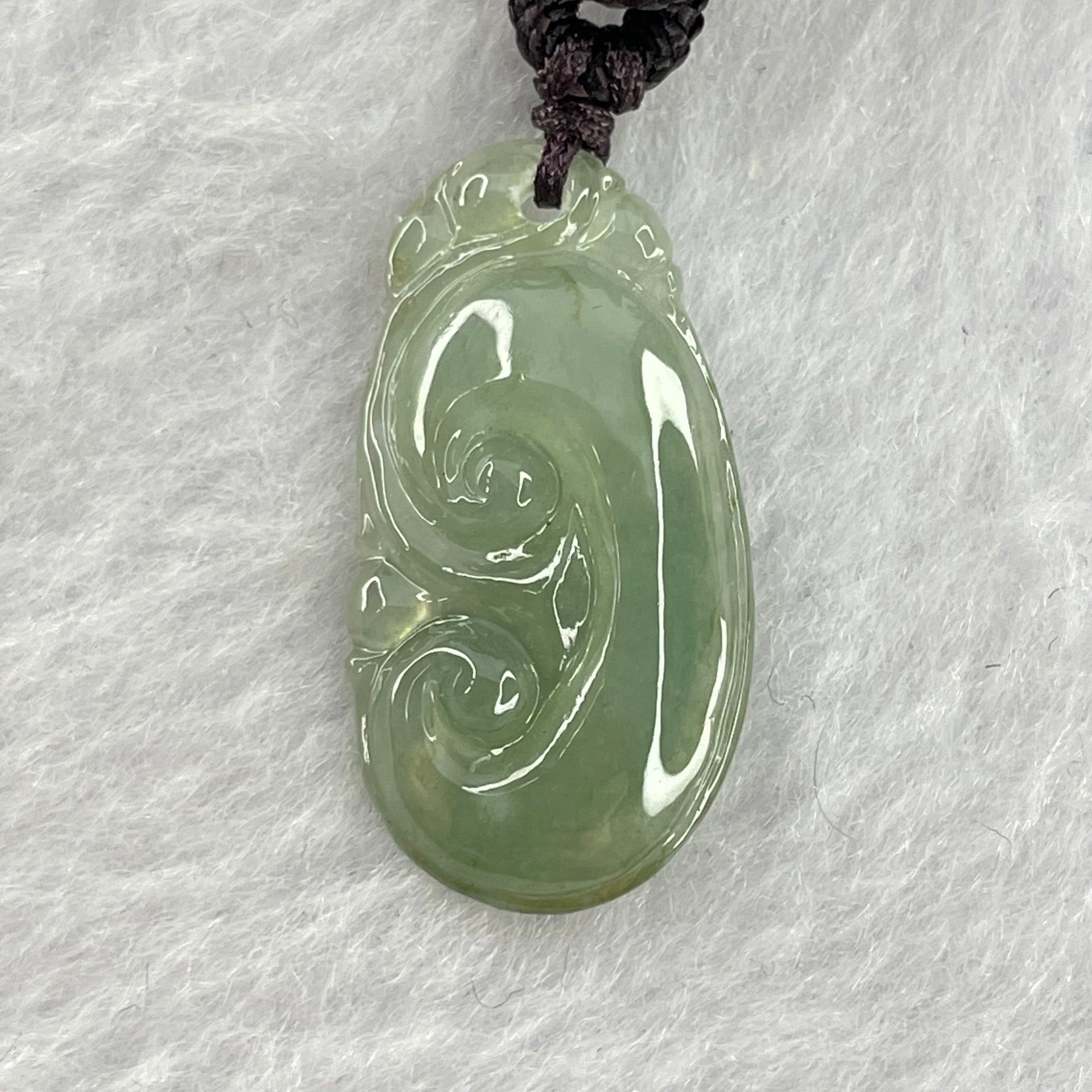 Type A Icy Light Blueish Green Jadeite Ruyi Pendent 3.99g 25.9 by 13.8 by 3.9mm - Huangs Jadeite and Jewelry Pte Ltd