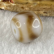 Natural Powerful Tibetan Old Oily Agate Tiger Tooth Daluo Dzi Bead Heavenly Master (Tian Zhu) 1.82g 9.7 by 10.8mm - Huangs Jadeite and Jewelry Pte Ltd