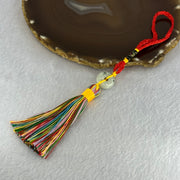 Type A Light Green Lavender Jadeite Ping An Kou Donut Charm Display 8.12g 16.6 by 6.6mm - Huangs Jadeite and Jewelry Pte Ltd