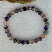 Very Good Grade Natural Transparent Bright Color Super 7 Beads Bracelet 非常好的等级天然透明深彩色超级七珠手链 11.32g 15.5cm 6.8mm 28 Beads - Huangs Jadeite and Jewelry Pte Ltd