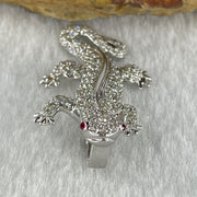 Natural Round Brilliant Cut Shape Diamonds with Natural Ruby Eyes in 18K White Gold Lizard Pendant R0.04 with Melees D1.37ct Total 7.4g 35.1 by 19.5 by 11.4mm - Huangs Jadeite and Jewelry Pte Ltd