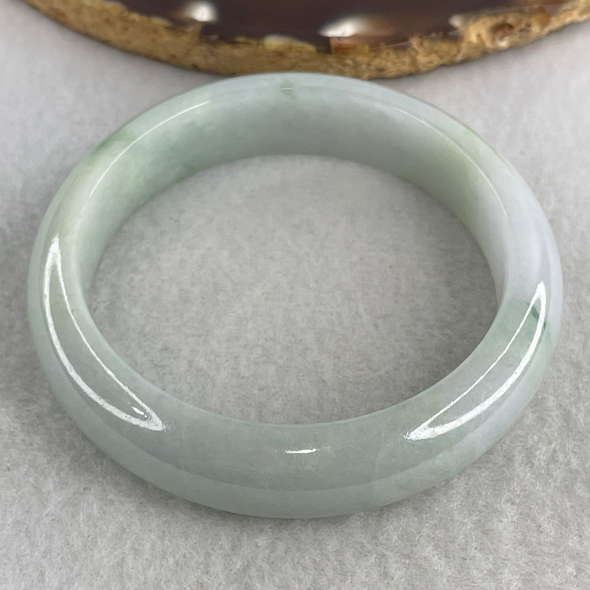 Certified Natural Type A Jelly Light Green & Light Lavender Jadeite Bangle |(53.89g | 54.0mm Inner Diameter | 13.3mm x 8.3mm | Very Very Slight External Line | Synergy, "Zi Qi Dong Lai" Noble Benefactor Magnet & Feng Shui Serenity Anchor) - Huangs Jadeite and Jewelry Pte Ltd