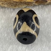 Natural Powerful Tibetan Old Oily Agate 3 Eyes Dzi Bead Heavenly Master (Tian Zhu) 三眼天诛 2.06g 13.5 by 10.0mm - Huangs Jadeite and Jewelry Pte Ltd