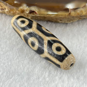 Natural Powerful Tibetan Old Oily Agate 9 Eyes Turtle Shell Dzi Bead Heavenly Master (Tian Zhu) 九眼龟壳天诛 7.35g 38.5 by 11.5mm - Huangs Jadeite and Jewelry Pte Ltd