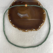 Certified Natural Type A Semi icy Blueish Green Jadeite Beads Necklace 29.75g 58cm 5.2mm 122 Beads - Huangs Jadeite and Jewelry Pte Ltd