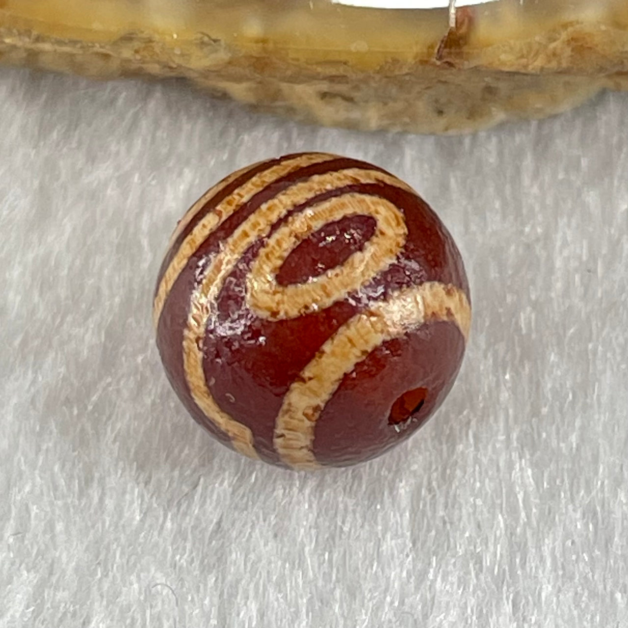 Natural Powerful Tibetan Old Oily Agate 2 Eye Dzi Bead Heavenly Master (Tian Zhu) 二眼天珠 1.42g 10.1 by 10.3mm - Huangs Jadeite and Jewelry Pte Ltd