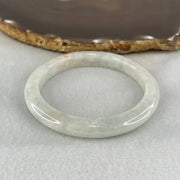 Type A Light Blueish Green Jadeite Bangle 33.37g  Internal Diameter 53.6mm 8.5 by 7.5mm (Very Slight External Rough and Very Slight Internal Line) - Huangs Jadeite and Jewelry Pte Ltd