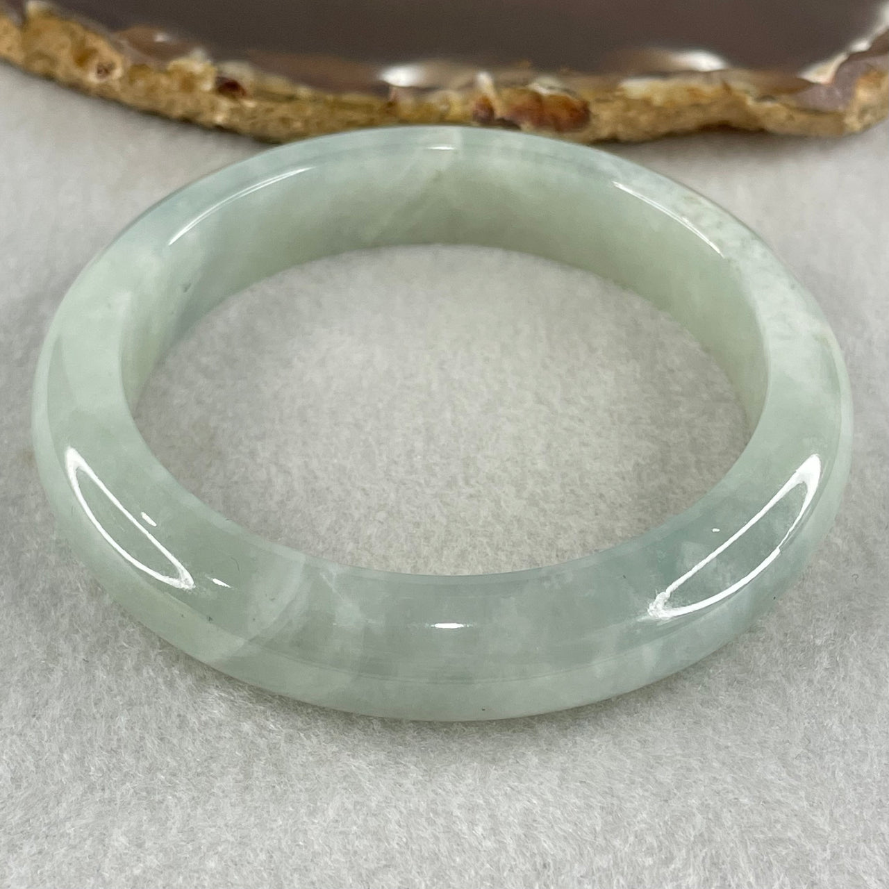 Type A Light Green with Lavender Jadeite Bangle 57.78g Inner Diameter 57.4mm 12.3 by 9.2mm (Internal Lines) - Huangs Jadeite and Jewelry Pte Ltd