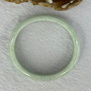 Type A Light Green Jadeite Oval Bangle 32.96g Internal Diameter 51.4mm 13.1 by 6.9mm (Very Slight External Rough) - Huangs Jadeite and Jewelry Pte Ltd