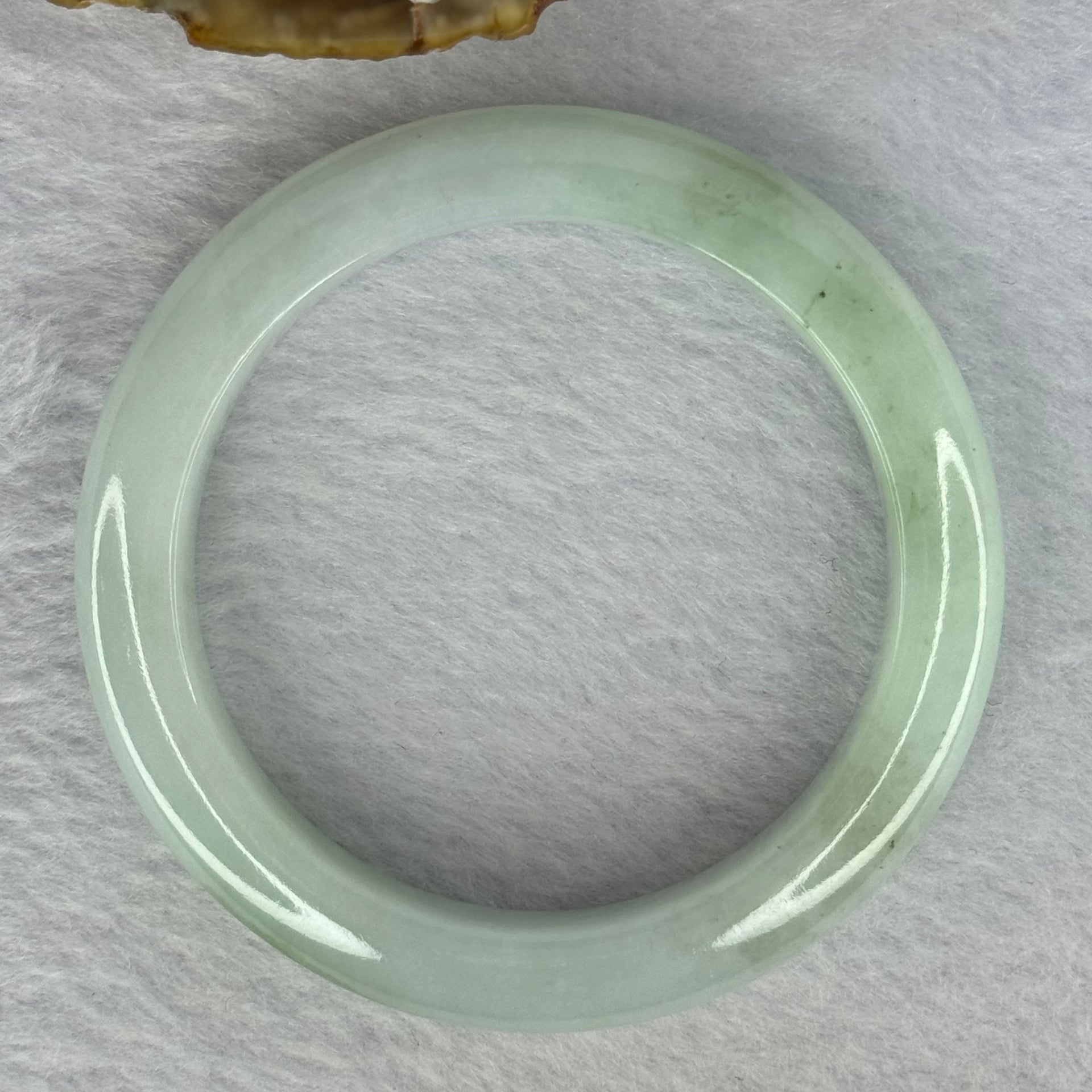 Type A Light Green with Green Patch Jadeite Bangle Internal Diameter 51.9mm 49.83g 11.2 by 8.6mm (Very Slight Internal Line) - Huangs Jadeite and Jewelry Pte Ltd